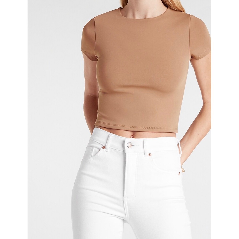 Exress Body Contour High Compression Matte Pecan Cropped XL